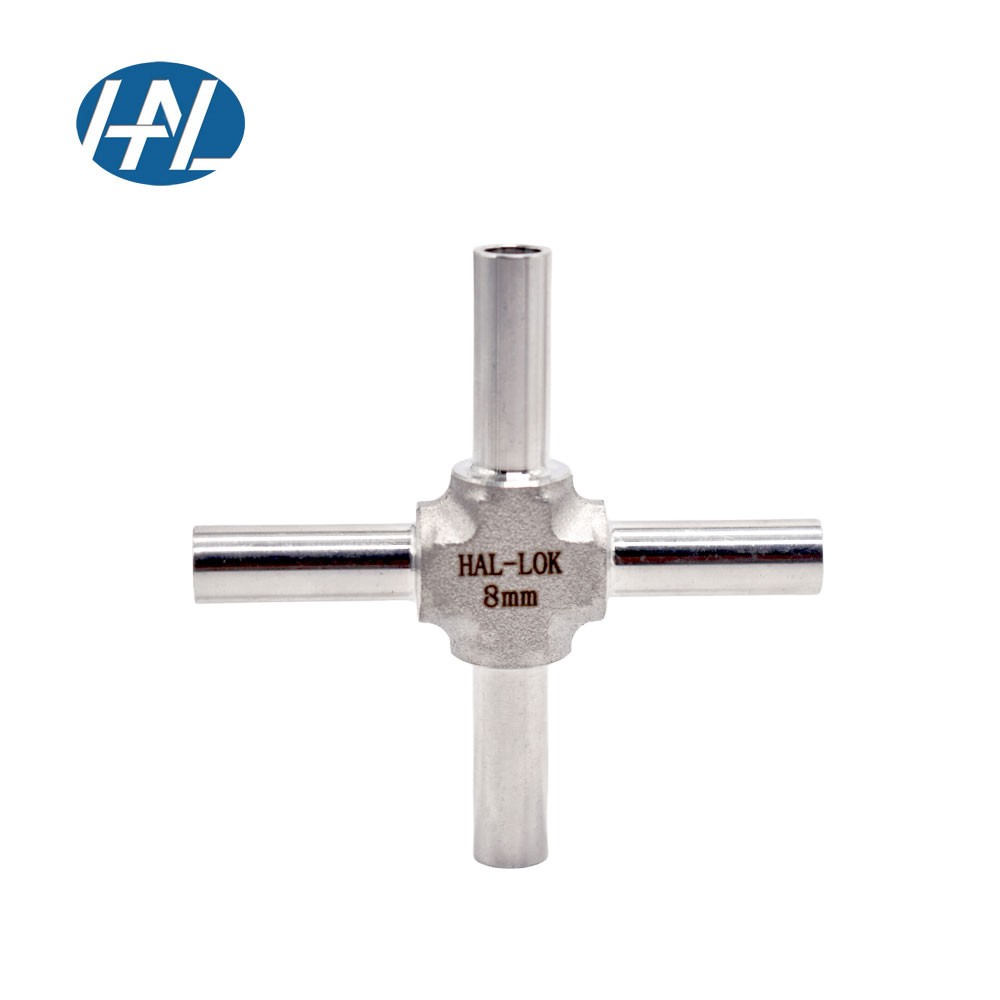 316 Stainless Steel BA Grade Automatic Welding Four-Way Fitting: The Core Hub of High-Purity Pipeline Systems